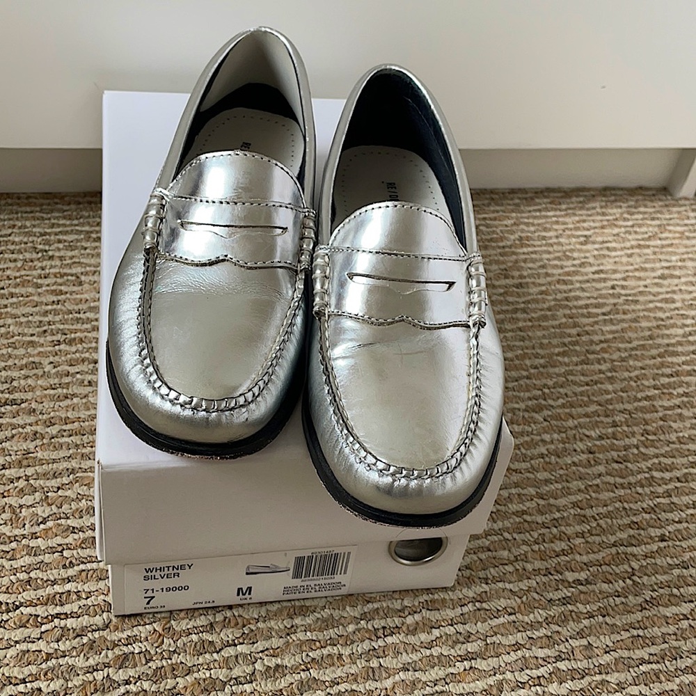 RE/DONE x Weejuns Silver Loafers
